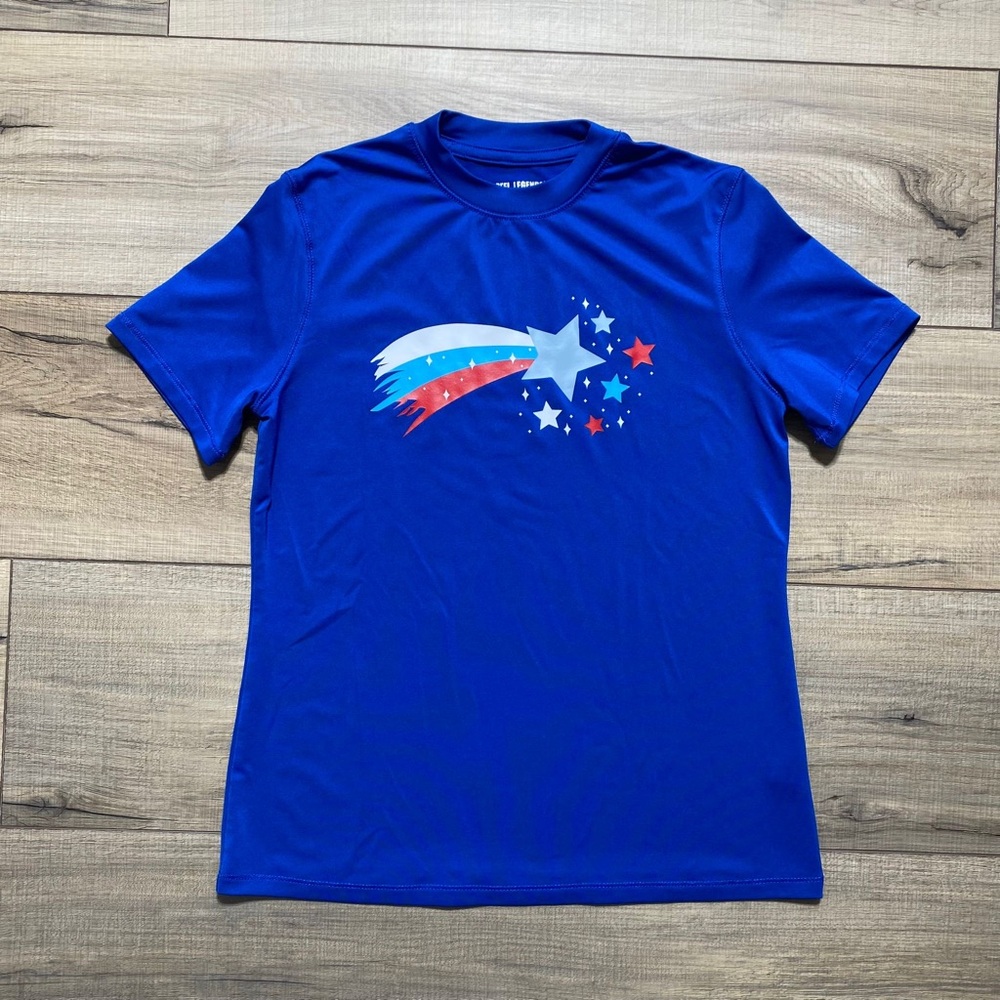 Reel Legends Girls Reel-Tec Shooting Star Short Sleeve Graphic‎ Fishing Shirt M